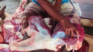 Amazing Technique to Cutting 835kg Weight Big Cow Leg  ||  Beef Cutting and Selling Shop in jhenidah