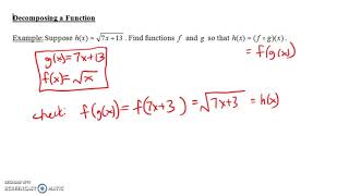 Decomposing a Function