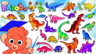 Dinosaur ABC | Learn the Alphabet with 26 CARTOON DINOSAURS for children | t rex t-rex | Club Baboo