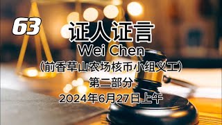 证人证言 EP63｜检方第34位证人Wei Chen陈薇，前香草山农场核币小组义工｜第二部分｜AI音频笔录中文朗读