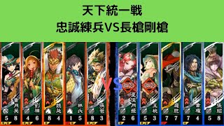 三国志大戦　【天下統一戦】　忠誠練兵VS長槍剛槍