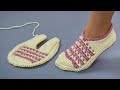 Simple knitted slippers without a seam on the sole!