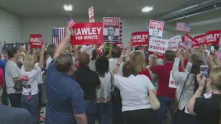 Hawley hosts packed rally in Chesterfield as re-election campaign kicks off