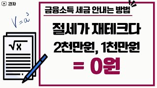 절세가 재테크다 ㅣ 금융소득 세금 안내는 방법, 공식처럼 외워두자