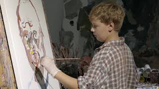 Ben Quilty/ Joe Quilty painting Ben