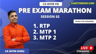 FM RTP, MTP 1 \u0026 MTP 2 l Pre Exam Marathon l CA Inter l Jan 2025 l CA Nitin Guru l ICAI l Imp