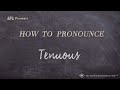 How to Pronounce Tenuous (Real Life Examples!)