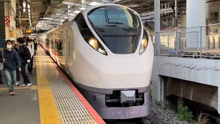 E657系ｶﾂK14編成が日暮里駅3番線を通過するシーン（2023.4.13.17:03）