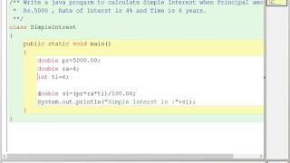 Java Program to Calculate Simple Interest