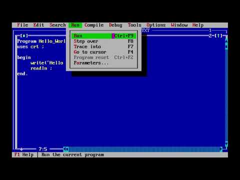 Program Hello World Pascal Youtube