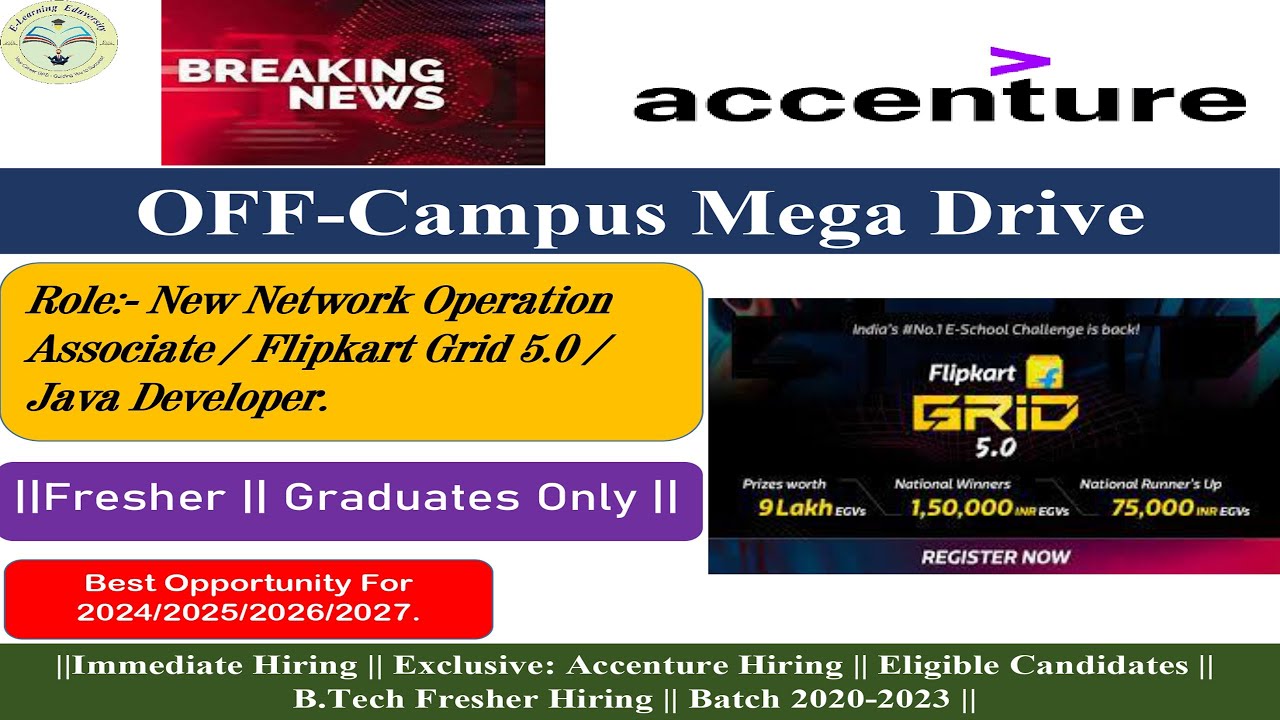 Accenture Off- Campus Hiring |B.Tech Freshers |Flipkart Grid 5.0 ...