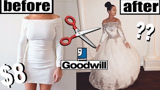 DIY THRIFT STORE WEDDING DRESS MAKEOVER!