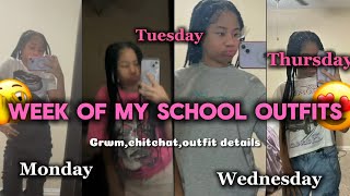 WEEK OF MY SCHOOL OUTFITS 👚👖{ Grwm,chitchat,details etc…} *6th grade*