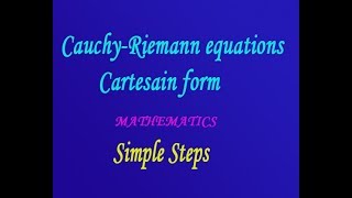 Cauchy Riemann equation in the Cartesian form simple steps by EASY MATHS EASY TRICKS