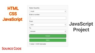 Unit Converter Using HTML, CSS, JAVASCRIPT | Javascript Project #coding #html #css #javascript