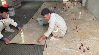 Awesome Techniques Construction Kitchen Room Floor With Large Ceramic Tiles Size 80x80cm