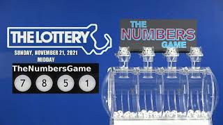 Midday Numbers Game Drawing: Sunday, November 21, 2021