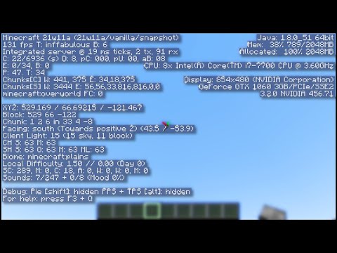 Minecraft F3 debug screen explained