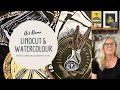 Linocut Watercolour Demo