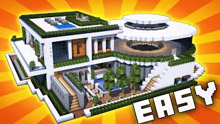 Minecraft: Big Modern House / Mansion Tutorial - [ How to Make Realistic Modern House ] 2020