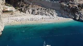 Kaputas beach aerial drone video  / Best beach in Kas , Kalkan / Antalya / Türkiye