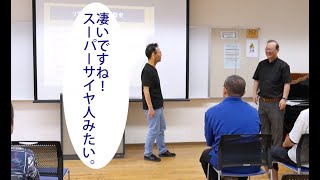 リライブシャツを着ただけで運動機能が向上します。体験会の様子