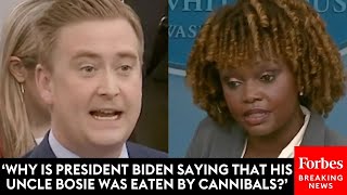 Peter Doocy Asks KJP Point Blank About Biden Claim His Uncle May Have Been Eaten By Cannibals