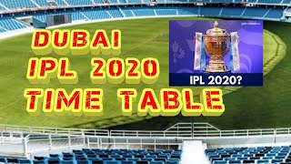 UAE IPL2020 TIME TABLE
