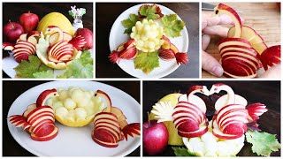 How to Make Apple Bird | Creative Fruit Garnish Autumn Competition