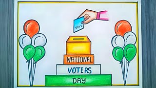 National Voters Day Drawing | मतदाता जागरूकता ड्रॉइंग | Voters Day Poster Drawing | Election Drawing