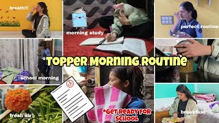 TOPPER SCHOOL MORNING ROUTINE 🌥️🎒|Tips To Become *that STUDENT* In School📝#school #topper