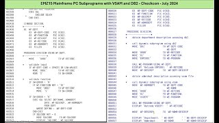 EMZ15 Mainframe PC Subprograms with VSAM and DB2 Checkcon