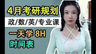 22考研 | 4月复习计划 \u0026 一天8h时间表！【空卡】