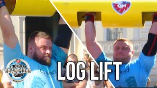 Krzystof Radzikowsiki vs Aivars Smaukstelis In The Gruelling Log Lift l Strongman Champions League