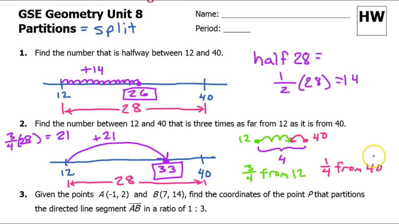 Day 13 HW (01 To 05) How To Partition A Directed Line Segment Without A ...