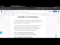 Variables in Visual Basic