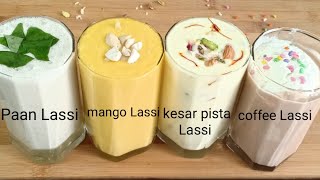 4 बिलकुल अलग फ्लेवर वाली लस्सी नए तरीके से |Lassi in 4 Different Summer Flavours | Flavoured Lassi