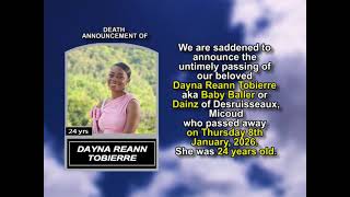 Dayna Reann Tobierre ~ Short Obituary
