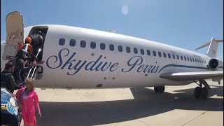 Skydive out of a DC9 airliner jet