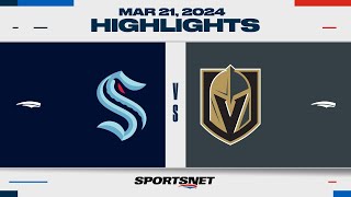 NHL Highlights | Kraken vs. Golden Knights - March 21, 2024