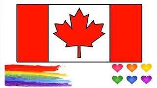 Canadian Flag Drawing step by step for Kids Easy way Coloring Learning| Little Channel |Canada Flag