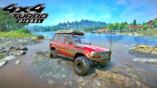 1996 TOYOTA LAND CRUISER J80 CONQUERS MUDDY RIVER CROSSINGS! // SnowRunner