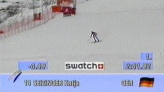 Katja Seizinger wins downhill (Val d'Isere 1997)