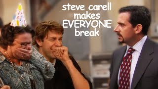 steve carell making the whole cast break: The Office Bloopers | Comedy Bites
