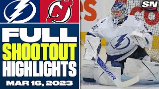 Tampa Bay Lightning at New Jersey Devils | FULL Shootout Highlights - March 16, 2023