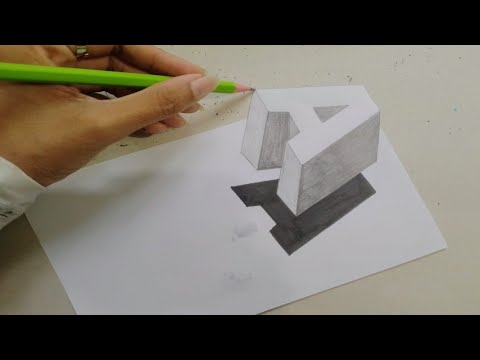 How To Draw 3D Floating Letter "A" _ Illusion_ 3D Trick Art On Paper ...