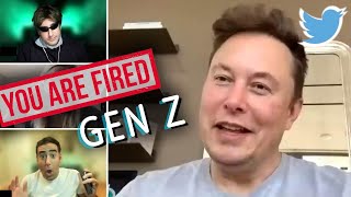 Elon Musk fires GEN Z employees in twitter meeting DUB