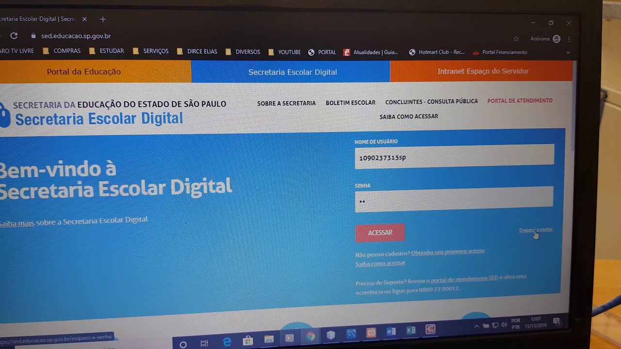 Acesso Ao SED - Secretaria Escolar Digital - YouTube