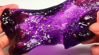 How to make Beautiful Starry Sky Night Slime - Elieoops