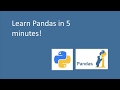 Python Pandas tutorial in 5 minutes: Introduction for beginners